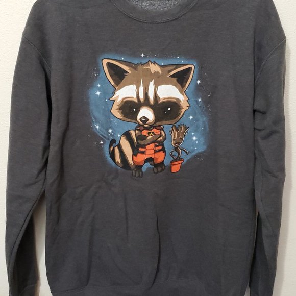 Marvel Sweatshirt Rocket Racoon Groot Guardians of the Galazy Size XS - Picture 2 of 5